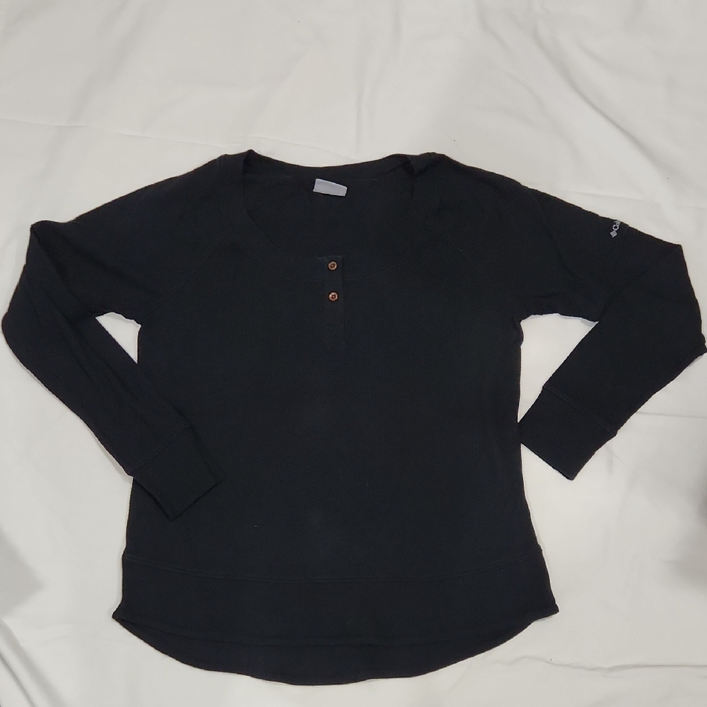 Columbia Black Ribbed Knit Top